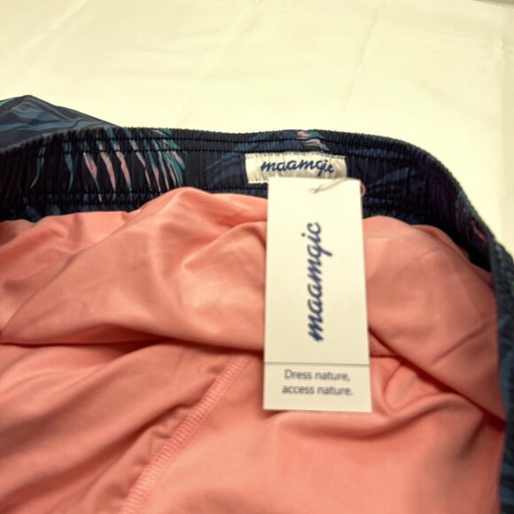 Maamgic Swim Shorts Mens 2XL  Colorful Drawstring  2 Zip Pockets 16"X 36" - Picture 6 of 7